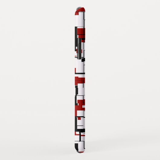 デジタル迷彩柄白黒レッドパターン Case-Mate iPhoneケース (裏面/右)