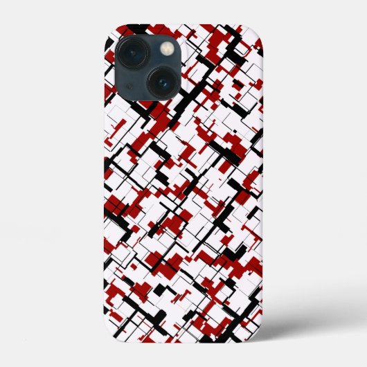 デジタル迷彩柄白黒レッドパターン Case-Mate iPhoneケース (裏面)