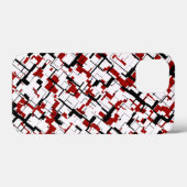 デジタル迷彩柄白黒レッドパターン Case-Mate iPhoneケース (裏面 (横))