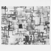 デジタル都市回路デザイン フリースブランケット (正面(横))