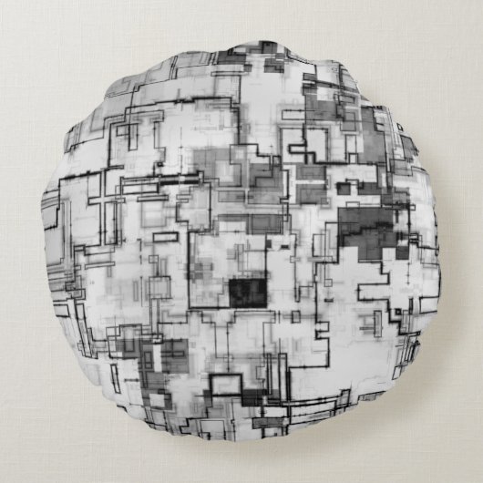 デジタル都市回路デザイン ラウンドクッション (裏面)