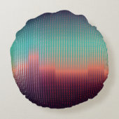 デジタル都市景観、カラフル広場。 ラウンドクッション (裏面)