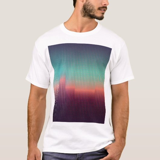 デジタル都市景観、カラフル広場。 Tシャツ (正面)