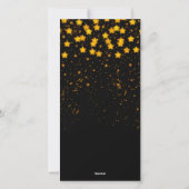 デジタル金ゴールドスターズサンタホリデーパーティー招待状 シーズンカード (裏面)