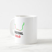 デジタル金ゴールド コーヒーマグカップ (正面左)