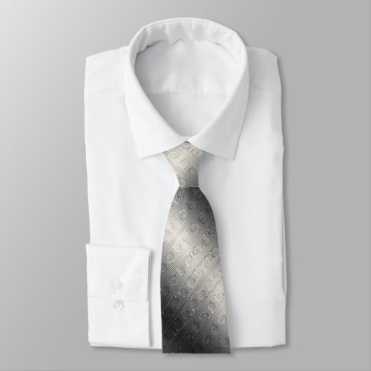 デジタル銀およびクリーム色のローマのイオンのコラムのデザイン ネクタイ (タイ)