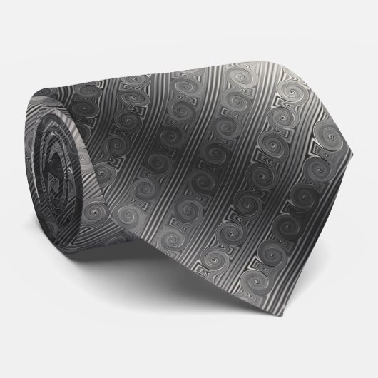 デジタル銀およびクリーム色のローマのイオンのコラムのデザイン ネクタイ (ロール)
