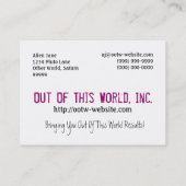 デジタル銀河系エイリアン宇宙ピンク星雲 名刺 (裏面)