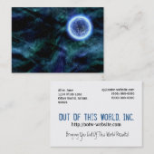 デジタル銀河系エイリアン惑星イン宇宙ブルー星雲 名刺 (正面/裏面)