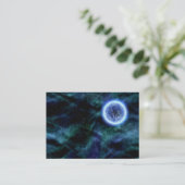デジタル銀河系エイリアン惑星イン宇宙ブルー星雲 名刺 (スタンド正面)
