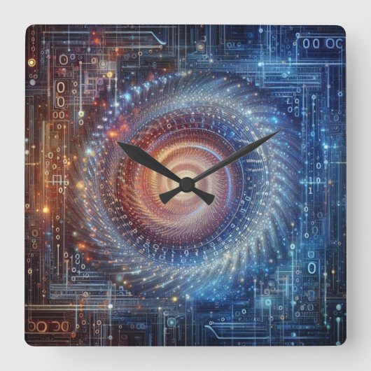 デジタル領域の発表 スクエア壁時計 (正面)
