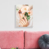 デジタル顔アート – 未来的抽象芸術ポートレート キャンバスプリント (インサイチュ (リビング))