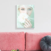 デジタル顔アート – 未来的抽象芸術ポートレート キャンバスプリント (インサイチュ (リビング))