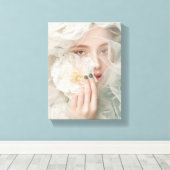 デジタル顔抽象芸術アート – 未来とコンセプト キャンバスプリント (インサイチュ (ウッドフロア))