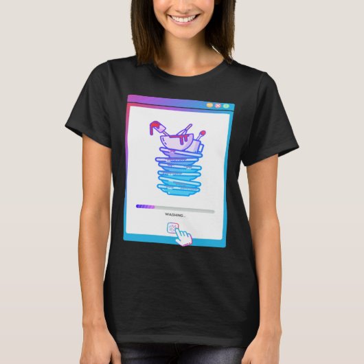 デジタル食器洗い機 Tシャツ (正面)