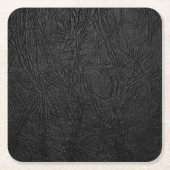デジタル黒い革 スクエアペーパーコースター (正面)