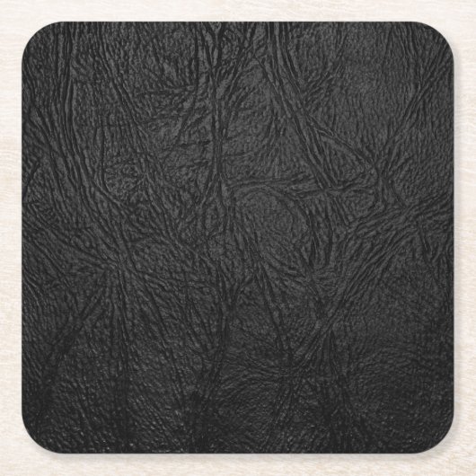 デジタル黒い革 スクエアペーパーコースター (正面)