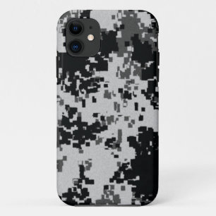 デジタル黒く及び白いカムフラージュ iPhone 11 ケース