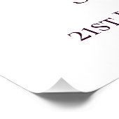 デジタル21th誕生日パープル薄紫花 ポスター (コーナー)