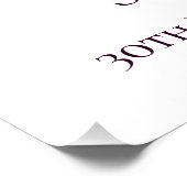 デジタル30th誕生日パープル薄紫花 ポスター (コーナー)