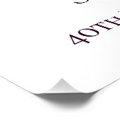 デジタル40th誕生日パープル薄紫花 ポスター (コーナー)