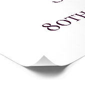 デジタル80誕生日紫薄紫花 ポスター (コーナー)