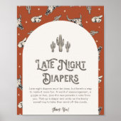 デジタル8x10ウェスタン深夜おむつサイン ポスター (正面)