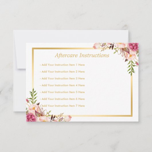 [デジタル]エレガントフローラ金ゴールドサロンアフターケアカード 招待状 (正面)