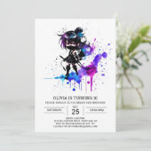 デジタル・エレガント・忍者・ガール・バースデー 招待状 (スタンド正面)