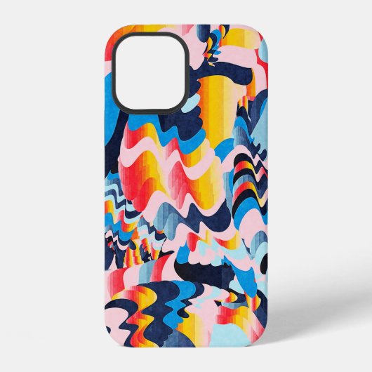 デジタル・グリッチ・アートの背景 iPhoneケース (裏面)