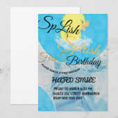 デジタル ゴム ダッキー テーマの誕生日招待状 B 招待状 (正面/裏面)