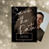 デジタル セーブ・ザ・デート あなたのイベントを追加 カスタマイズ可能なブラック 招待状