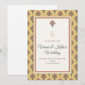 デジタル デジ ウェディング カード インドの結婚式 招待状 (正面/裏面)