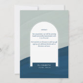 デジタル ブライダルシャワーの招待状 ネイビーブルー ストライプ 招待状 (裏面)