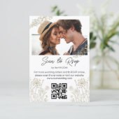 デジタル&プリントボタニカルqrコードフォトrsvp カード (スタンド正面)