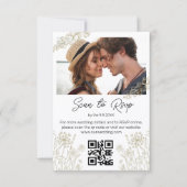 デジタル&プリントボタニカルqrコードフォトrsvp カード (正面)