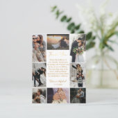 デジタル&プリント8枚の写真結婚金ゴールド感謝していユー カード (スタンド正面)