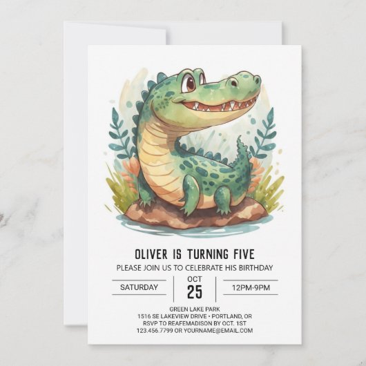 デジタル・ボヘミアンのクロコダイル・バースデー 招待状 (正面)