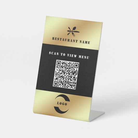 デジタル メニュー QR コード 台座サイン (正面)