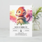 デジタル ラスティック モンキー バースデー 招待状 (スタンド正面)