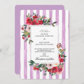 デジタル ラベンダー カラーの結婚式招待状 招待状 (正面/裏面)