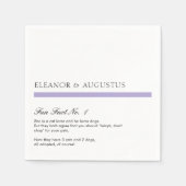 デジタル ラベンダー パープル モダン おもしろ雑学 ウェディング スタンダードカクテルナプキン (正面)