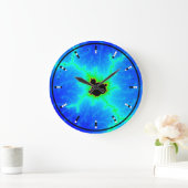 デジタル(二進)アナログの時計w Mandelbrotのフラクタル ラージ壁時計 (ホーム)