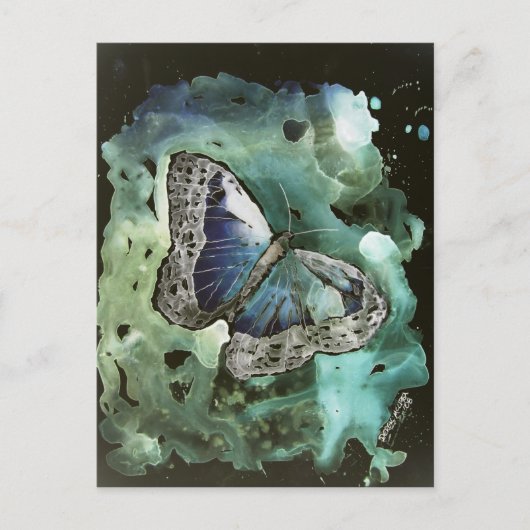 デジタル（昆虫）オオカバマダラ、モナーク絵画バタフライのポストカード ポストカード (正面)