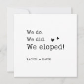 デジタル 結婚しました 私たちは結婚しました 私たちは駆け落ちしました お知らせ 招待状 (正面)