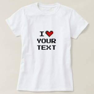 デジタルiハートピクセルデザインtシャツ(女性用) tシャツ