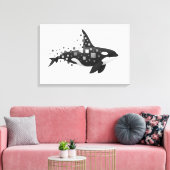 デジタルOrcaの崩壊 – サイバー海シリーズ キャンバスプリント (インサイチュ (リビング))
