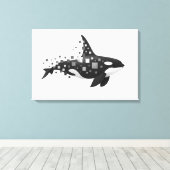 デジタルOrcaの崩壊 – サイバー海シリーズ キャンバスプリント (インサイチュ (ウッドフロア))