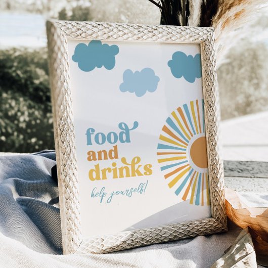 デジタルSunパーティー食品とドリンクの看板 ポスター