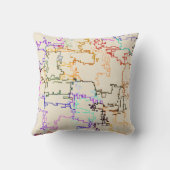 デジタ数々のルカラー抽象芸術線パターン クッション (裏面)